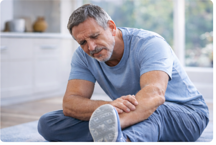 40+ férfi a térdét fogja fájdalom miatt